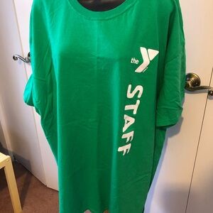 Unisex Gildan Cotton YMCA Staff Green T-Shirt